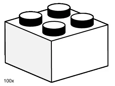 LEGO Bulk Bricks 3455 2x2 White Bricks set