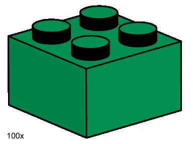 LEGO Bulk Bricks 3456 2x2 Dark Green Bricks set