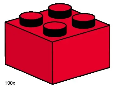 LEGO Bulk Bricks 3457 2x2 Red Bricks set