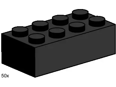 LEGO Bulk Bricks 3458 2x4 Black Bricks set