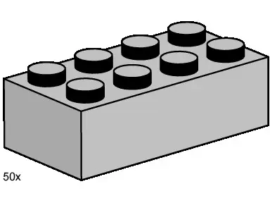 LEGO Bulk Bricks 3459 2x4 Light Grey Bricks set