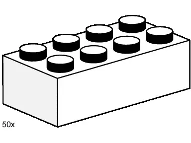 LEGO Bulk Bricks 3460 2x4 White Bricks set