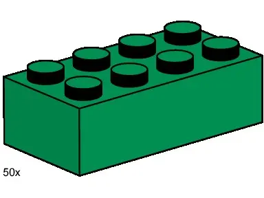 LEGO Bulk Bricks 3461 2x4 Dark Green Bricks set