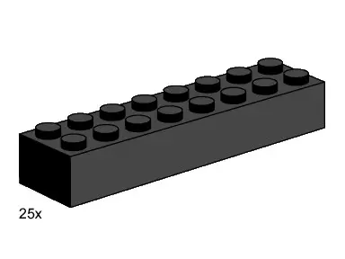 LEGO Bulk Bricks 3463 2x8 Black Bricks set
