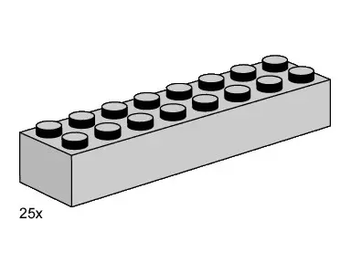 LEGO Bulk Bricks 3464 2x8 Light Grey Bricks set