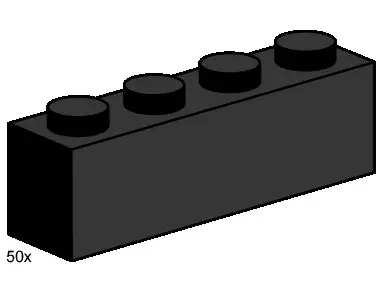 LEGO Bulk Bricks 3468 1x4 Black Bricks set