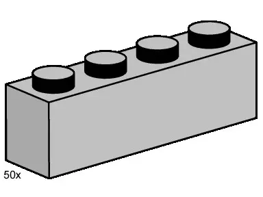 LEGO Bulk Bricks 3469 1x4 Light Grey Bricks set