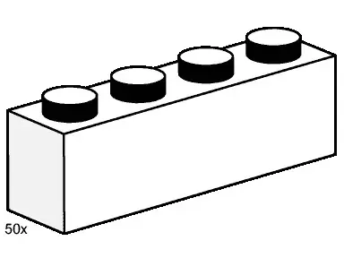 LEGO Bulk Bricks 3470 1x4 White Bricks set