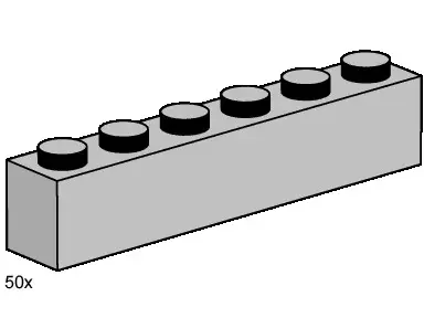 LEGO Bulk Bricks 3474 1x6 Light Grey Bricks set