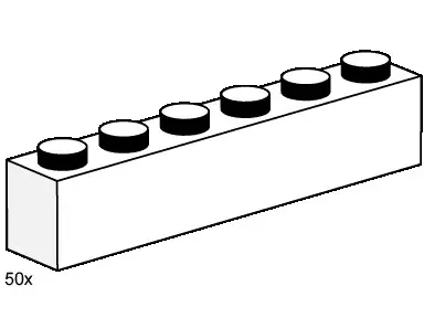LEGO Bulk Bricks 3475 1x6 White Bricks set