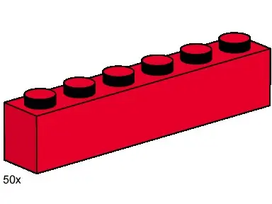 LEGO Bulk Bricks 3477 1x6 Red Bricks set