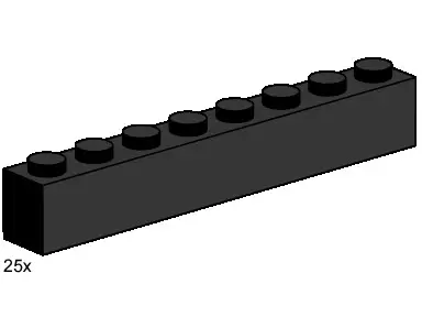 LEGO Bulk Bricks 3478 1x8 Black Bricks set