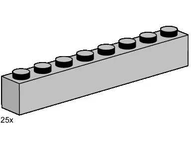 LEGO Bulk Bricks 3479 1x8 Light Grey Bricks set