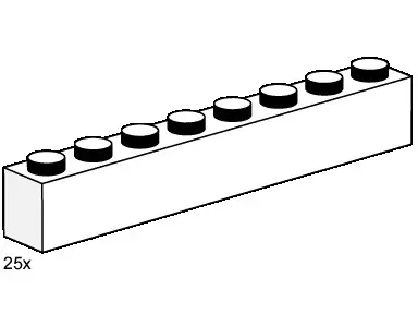 LEGO Bulk Bricks 3480 1x8 White Bricks set