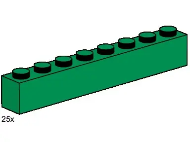 LEGO Bulk Bricks 3481 1x8 Dark Green Bricks set