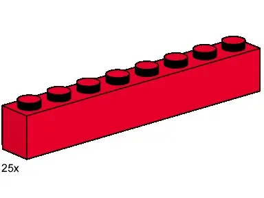 LEGO Bulk Bricks 3482 1x8 Red Bricks set
