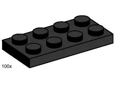 LEGO Bulk Bricks 3483 2x4 Black Plates set