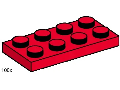 LEGO Bulk Bricks 3485 2x4 Red Plates set