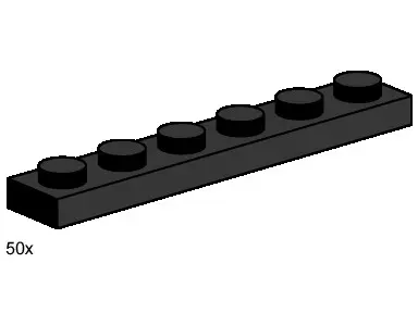 LEGO Bulk Bricks 3486 1x6 Black Plates set