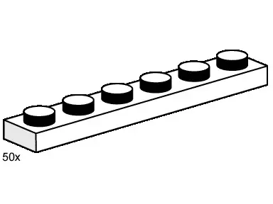 LEGO Bulk Bricks 3487 1x6 White Plates set