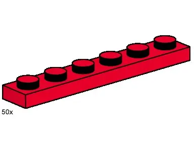 LEGO Bulk Bricks 3488 1x6 Red Plates set