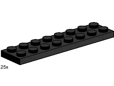 LEGO Bulk Bricks 3489 2x8 Black Plates set