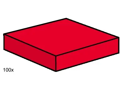 LEGO Bulk Bricks 3494 2x2 Red Smooth Tiles set