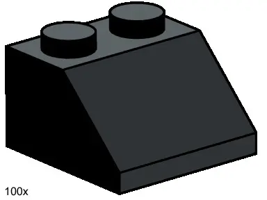LEGO Bulk Bricks 3495 2x2 Roof Tiles Steep Sloped Black set