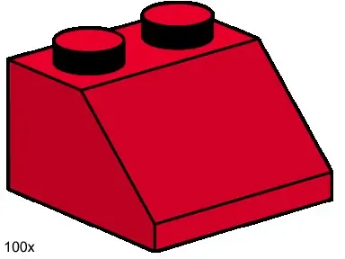 LEGO Bulk Bricks 3496 2x2 Roof Tiles Steep Sloped Red set