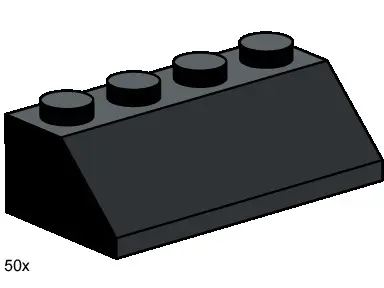 LEGO Bulk Bricks 3497 2x4 Roof Tiles Steep Sloped Black set