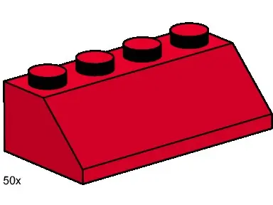 LEGO Bulk Bricks 3498 2x4 Roof Tiles Steep Sloped Red set