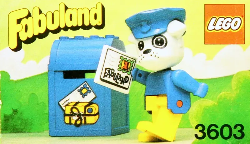 LEGO Fabuland 3603 Boris Bulldog and Mailbox set