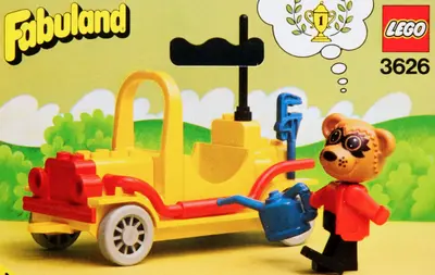 LEGO Fabuland 3626 Roger Racoon and his Sports Car set