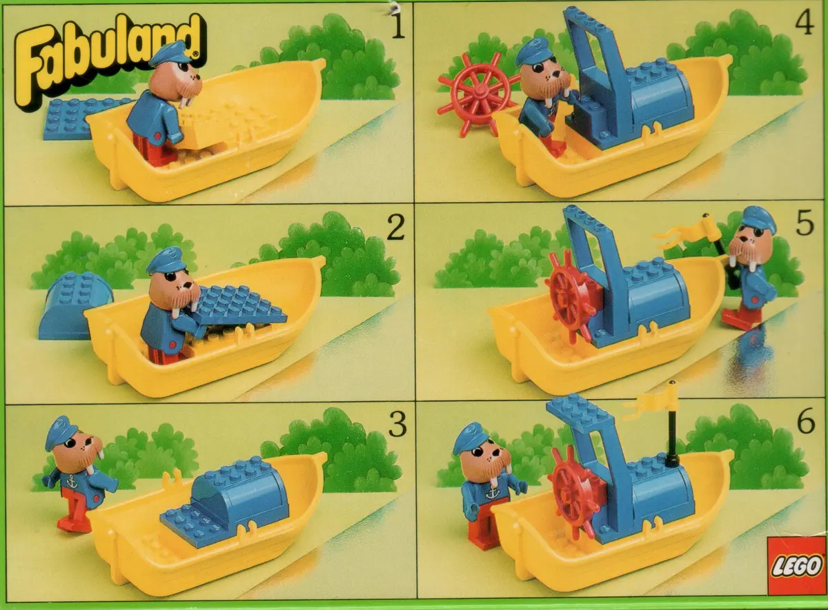 LEGO Fabuland 3633 Motor Boat with Walter Walrus set, image 2