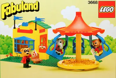 LEGO Fabuland 3668 Merry-Go-Round with Ticket Booth set