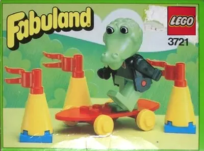 LEGO Fabuland 3721 Clive Crocodile on his Skateboard set