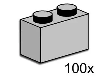 LEGO Bulk Bricks 3725 1x2 Light Grey Bricks set