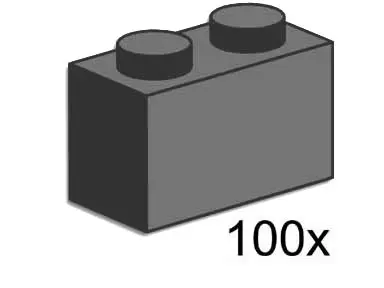 LEGO Bulk Bricks 3726 1x2 Dark Grey Bricks set