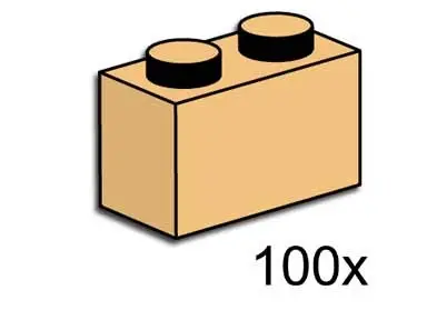 LEGO Bulk Bricks 3727 1x2 Tan Bricks set