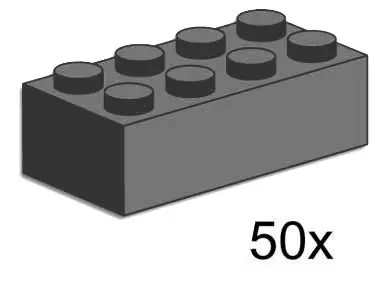 LEGO Bulk Bricks 3729 2x4 Dark Grey Bricks set