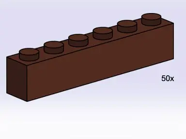 LEGO Bulk Bricks 3752 1x6 Brown Bricks set