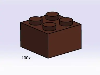 LEGO Bulk Bricks 3753 2x2 Brown Bricks set