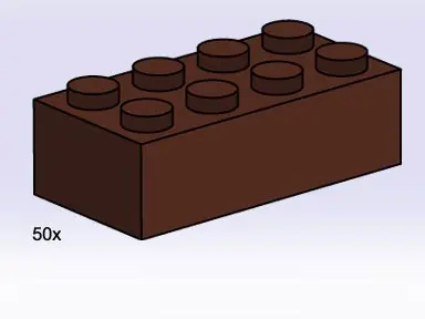 LEGO Bulk Bricks 3754 2x4 Brown Bricks set