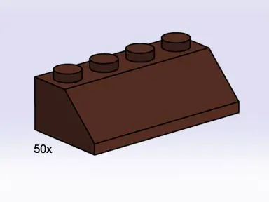 LEGO Bulk Bricks 3755 2x4 Roof Tiles Steep Sloped Brown set