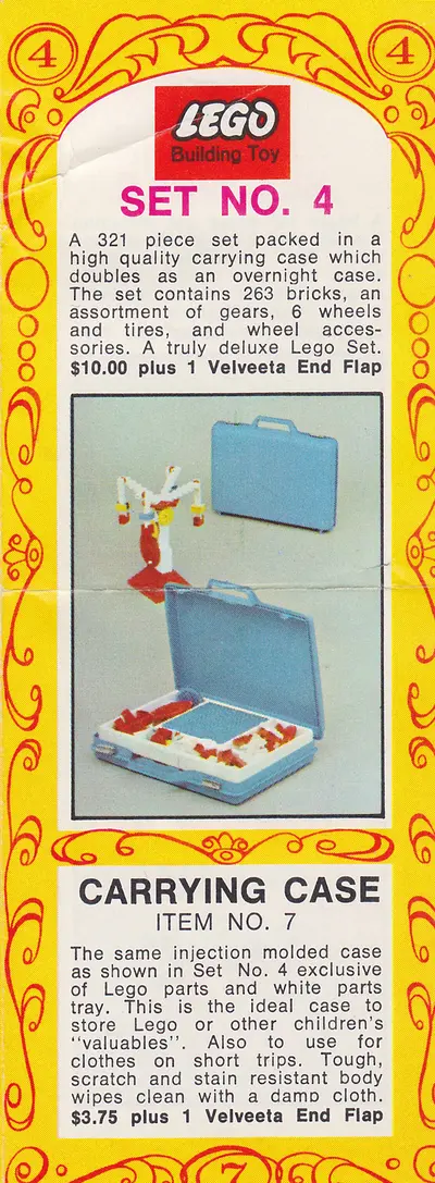 LEGO Samsonite 4 Promotional Set No. 4 with Carrying Case (Kraft Velveeta) set