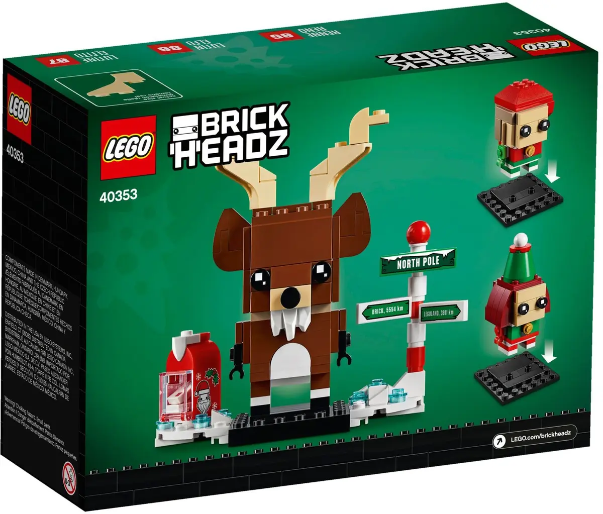 LEGO BrickHeadz 40353 Reindeer, Elf and Elfie set, image 5