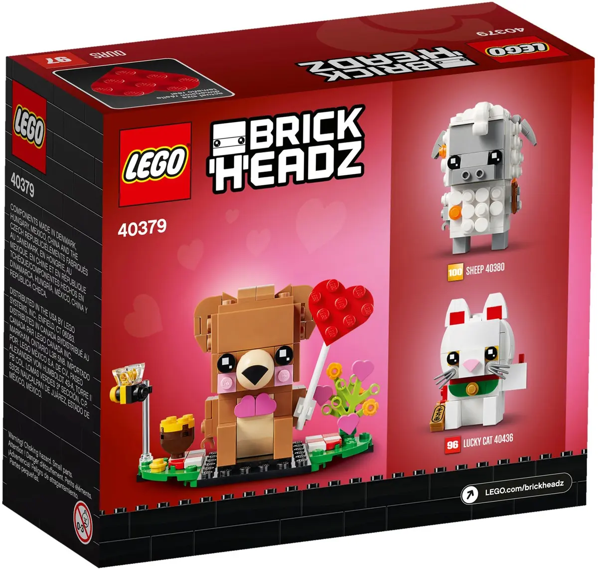 LEGO BrickHeadz 40379 Valentine's Bear set, image 3
