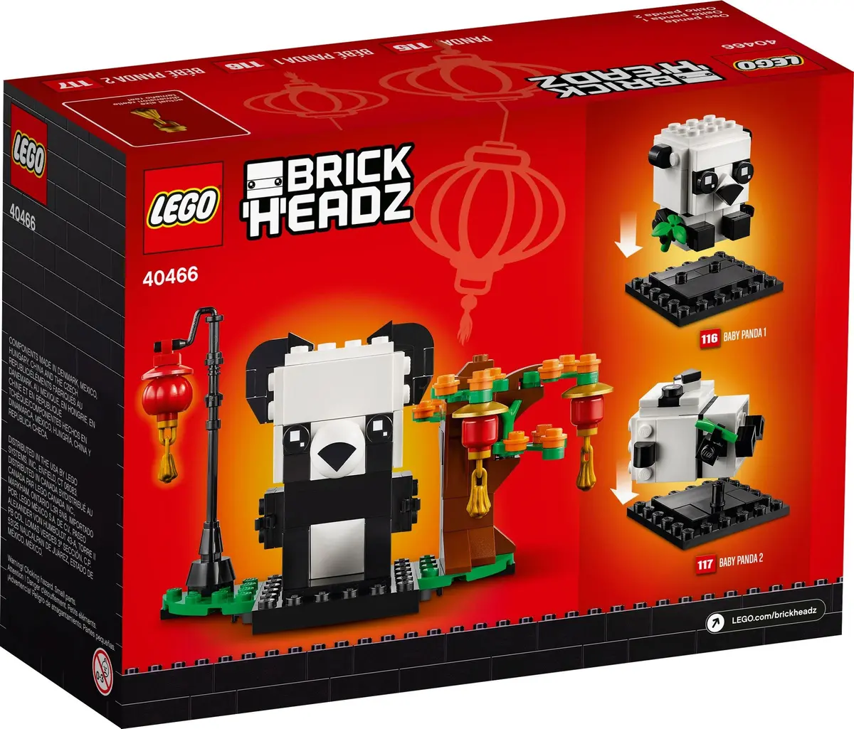 LEGO BrickHeadz 40466 Chinese New Year Pandas set, image 3