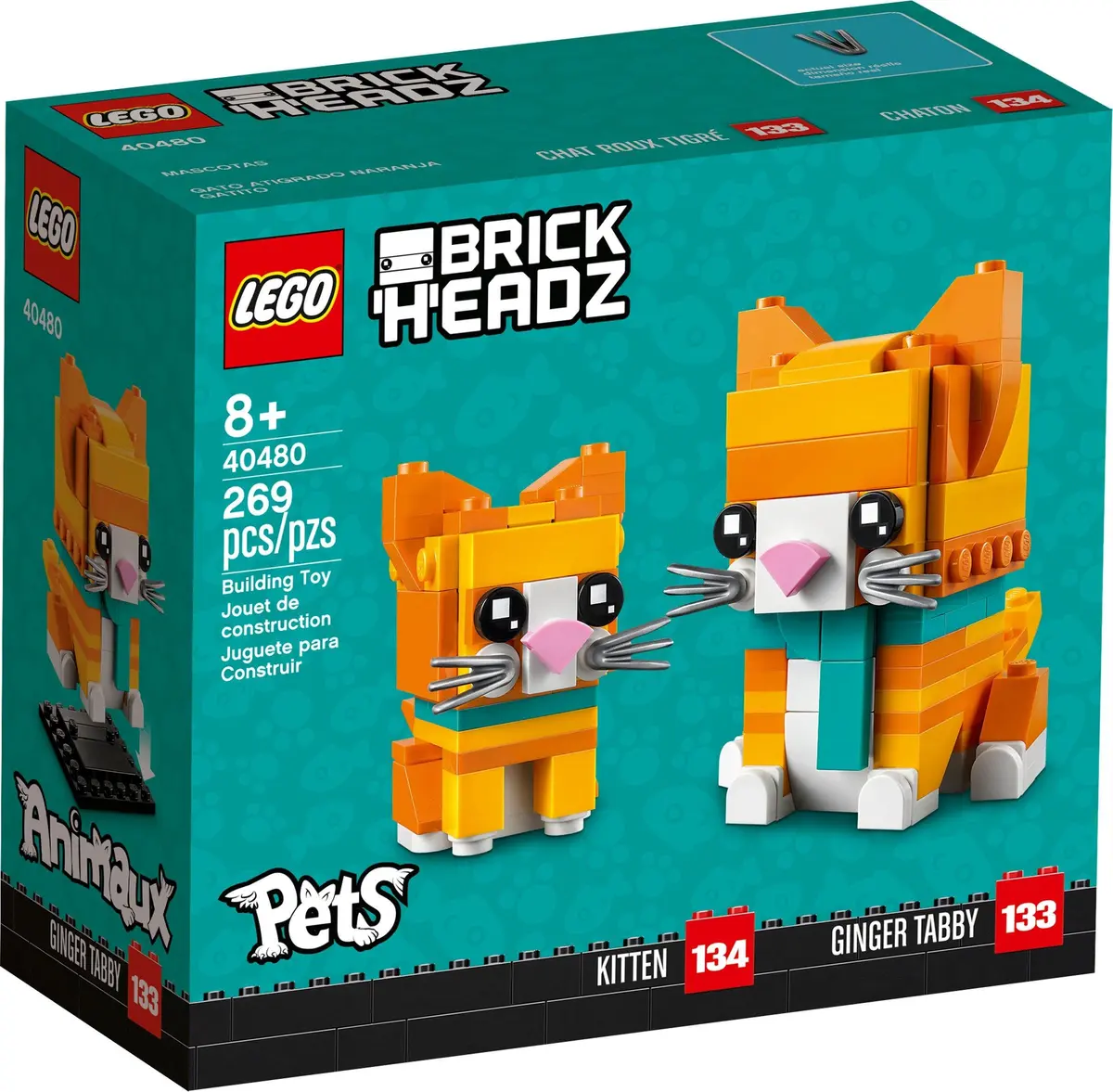 LEGO BrickHeadz 40480 Ginger Tabby set, image 2
