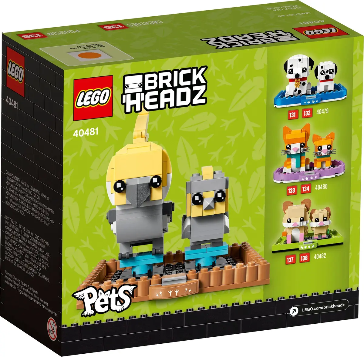 LEGO BrickHeadz 40481 Cockatiel set, image 3